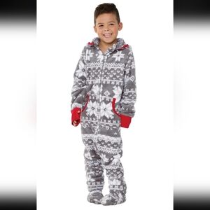 Unisex Pajamagram Mid Weight Hoodie-Footie for Kids - Nordic Fleece - Size 8